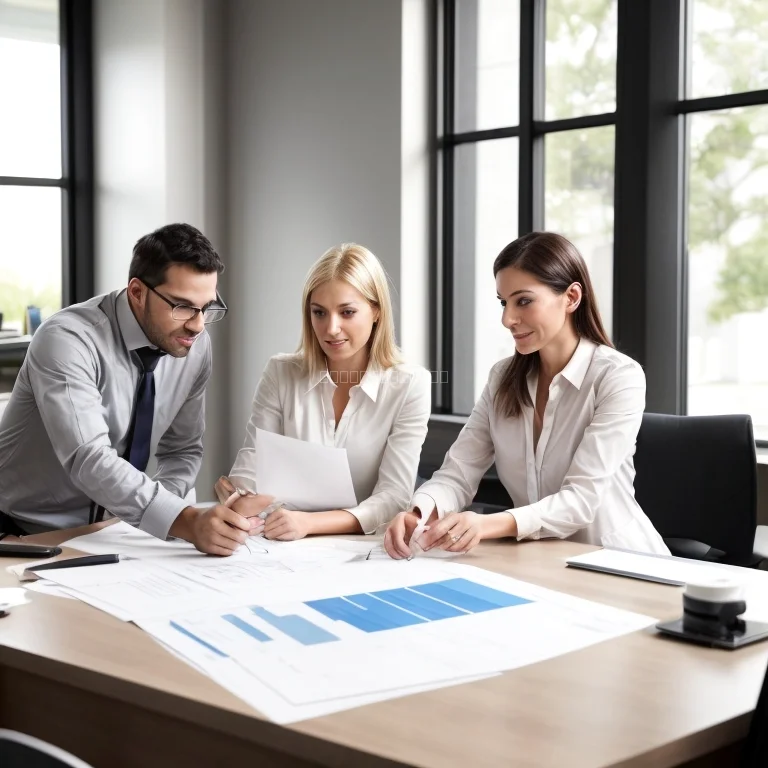 Property deal coordination represented by handshake and documents